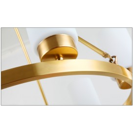 Fine Brass 8 Light Chandelier with Fabric Shades