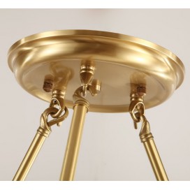 Fine Brass 8 Light Chandelier with Glass Shades