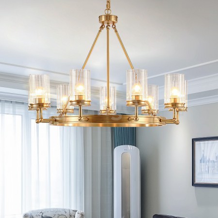 Fine Brass 9 Light Chandelier