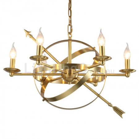 Fine Brass 6 Light Chandelier