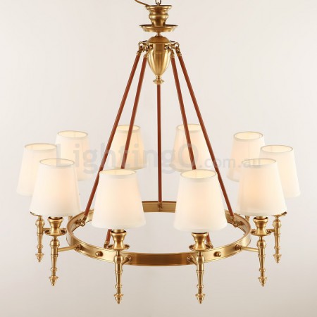 Fine Brass 10 Light Chandelier