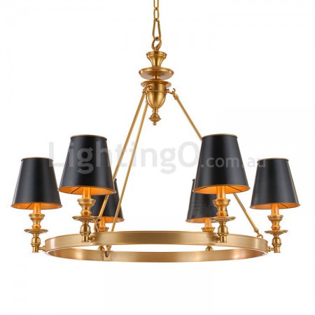 Fine Brass 6 Light Chandelier