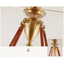 Fine Brass 6 Light Chandelier