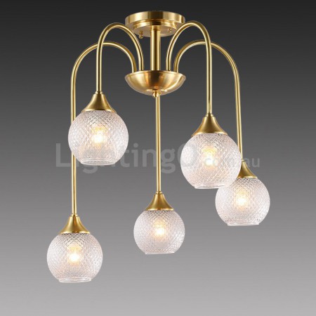 Fine Brass 5 Light Chandelier