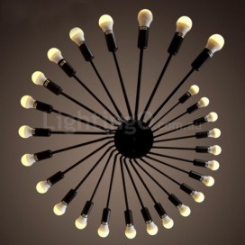 Black 26 Light Retro Vintage Modern/ Contemporary Chandelier