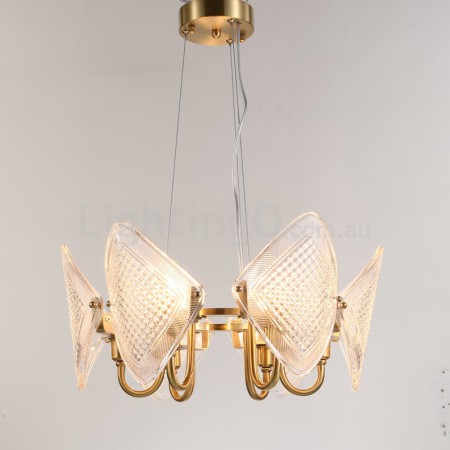 Fine Brass 6 Light Chandelier