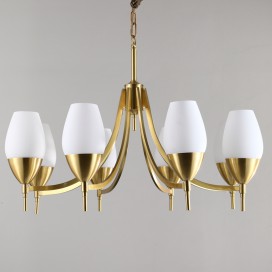 Fine Brass 8 Light Chandelier