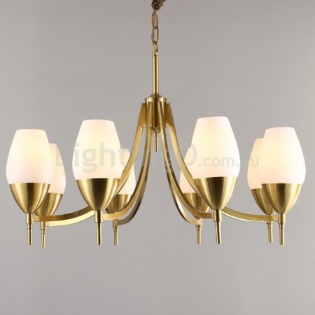 Fine Brass 8 Light Chandelier