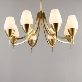 Fine Brass 8 Light Chandelier