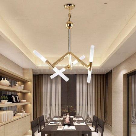 Modern/ Contemporary Two Tiers 6 Light Golden Chandelier