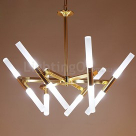 Modern/ Contemporary Two Tiers 12 Light Golden Chandelier