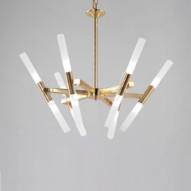 Modern/ Contemporary Two Tiers 12 Light Golden Chandelier