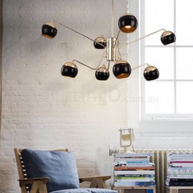 8 Light Two Tiers Modern/ Contemporary Metal Chandelier with Glass Shade