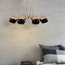 8 Light Single Tier Modern/ Contemporary Metal Chandelier with Glass Shade