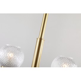 Fine Brass 16 Light Chandelier with Ball Glass Shades