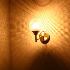 Fine Brass 1 Light Wall Sconce with Ball Glass Shades