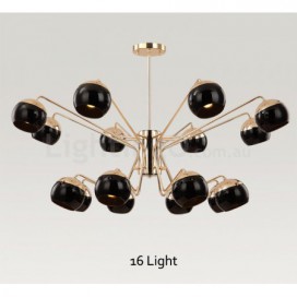 16 Light Two Tiers Modern/ Contemporary Metal Chandelier with Glass Shade