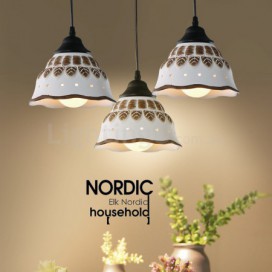 1 Light Modern/ Contemporary Pendant Light with Ceramic Shade