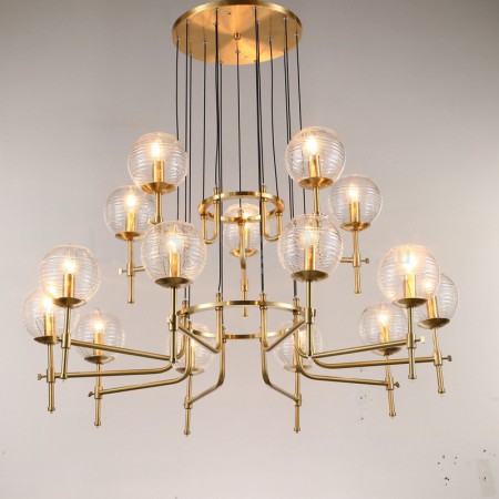 Fine Brass 15 (10+5) Light Two Tiers Chandelier