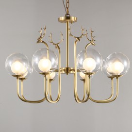 Fine Brass 8 Light Chandelier