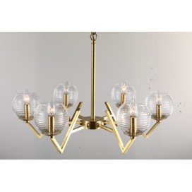 Fine Brass 6 Light Chandelier