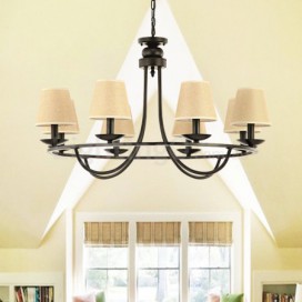 Country Retro 8 Light Single Tier Chandelier