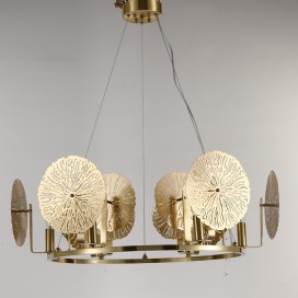 Fine Brass 6 Light Chandelier