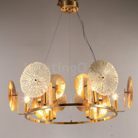 Fine Brass 6 Light Chandelier