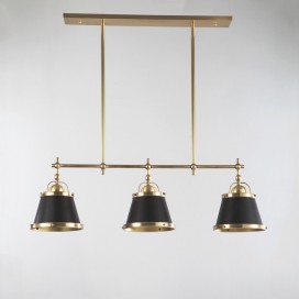 Black Fine Brass 3 Light Chandelier