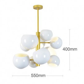 White 10 Light Modern/ Contemporary Chandelier