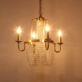 Fine Brass 4 Light Crystal Chandelier