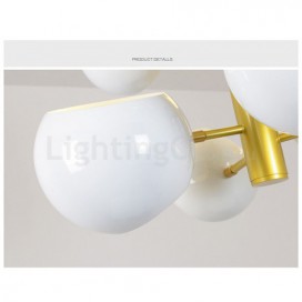 White 10 Light Modern/ Contemporary Chandelier