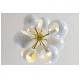 White 10 Light Modern/ Contemporary Chandelier