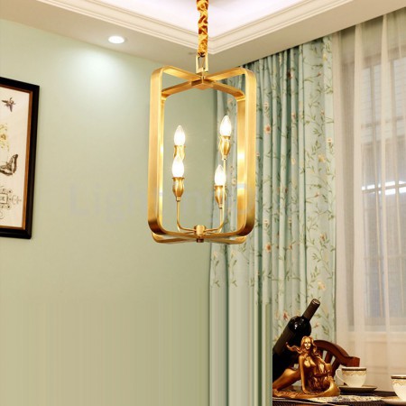 Fine Brass 4 Light Chandelier