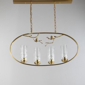 Fine Brass 4 Light Chandelier