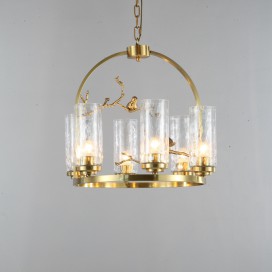 Fine Brass 6 Light Chandelier