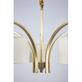 Fine Brass 5 Light Chandelier with Fabric Shades