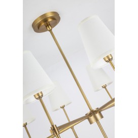 Fine Brass 6 Light Chandelier with Fabric Shades