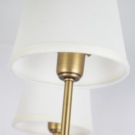 Fine Brass 6 Light Chandelier with Fabric Shades