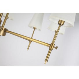 Fine Brass 6 Light Chandelier with Fabric Shades