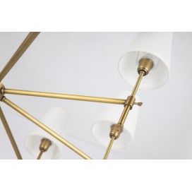 Fine Brass 6 Light Chandelier with Fabric Shades