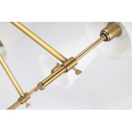 Fine Brass 6 Light Chandelier with Fabric Shades