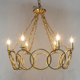 Fine Brass 6 Light Chandelier