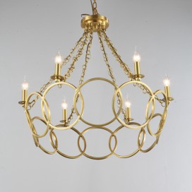 Fine Brass 6 Light Chandelier