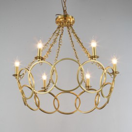 Fine Brass 6 Light Chandelier