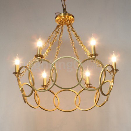 Fine Brass 6 Light Chandelier