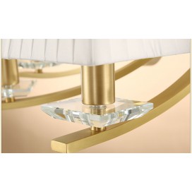 Fine Brass 6 Light Crystal Chandelier with Fabric Shades