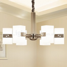 6 Light Modern/ Contemporary Chandelier with Glass Shade