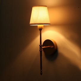 Fine Brass 1 Light Wall Sconce with Fabric Shade