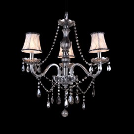 3 Light Retro Gray Candle Style Crystal Chandelier